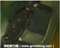 使用銀(Ag)鍍層的電源電感器(Power Inductors)，經(jīng)過推力測(cè)試后，零件端點(diǎn)上已經(jīng)看不到任何鍍層的痕跡了，所以其耐推力就比較小。