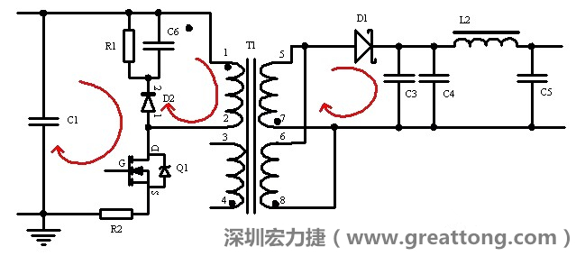 元件布局的時(shí)候，要優(yōu)先考慮高頻脈沖電流和大電流的環(huán)路面積，盡可能地減小,以抑制開(kāi)關(guān)電源的輻射干擾