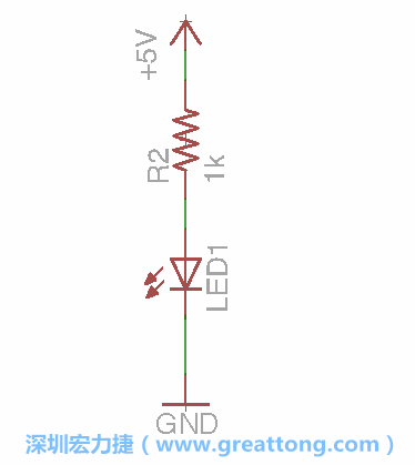 如圖所示放置一個(gè)開關(guān)（switch）、10K電阻器（10k resistor）和0.1μF的電容（0.1μF capacitor），并把開關(guān)的一端連到接地端上。