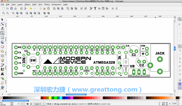 既然你有一個(gè)以電路板為背景的清晰影像了，使用向量工具將要絲印的圖像畫在上面吧，下面有一個(gè)例子。