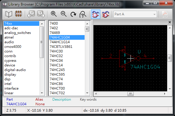  library 包含多個component (schematics symbol)。